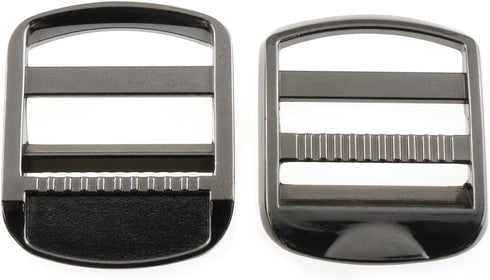 6PCS Metal Ladder Lock Buckle Slider for School Bags Backpack Straps Webbing, Nickel Color Zinc Alloy Bag Webbing Adjuster Fastener...