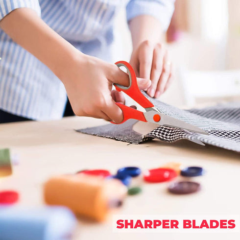 3 Pack Scissors 8" Craft Scissors All Purpose, Heavy Duty Sharp Blade Shears Sewing Scissor for Office, Fabric and School Supplies Left - Right Ha...