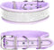 Rhinestone Dog Collar, Dazzling Sparkling Soft Suede Reflective Large Dog Collar Crystal Diamond Collar for Medium & Large Dogs (S:12-15", Purple)...