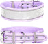 Rhinestone Dog Collar, Dazzling Sparkling Soft Suede Reflective Large Dog Collar Crystal Diamond Collar for Medium & Large Dogs (S:12-15", Purple)...