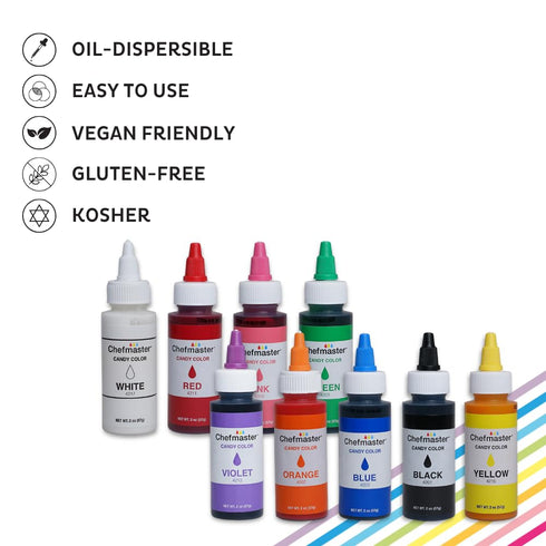 Chefmaster Black Candy Color | True-Tone Shades | Oil-Based | Professional-Grade Dye | Chocolate, Strawberries, Cake Pops | Decorating | Easy-to-U...