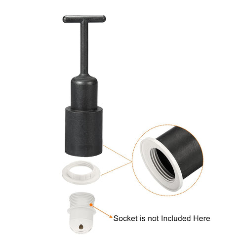 MECCANIXITY E14 Socket Ring Removal Tool T Type with Lamp Shade Socket Rings for Medium Base, Light Replacing Accessories, White Pack of 5...