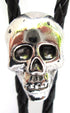 Western Bolo Tie with Cast Skull Ornament; Antiqued Finish...