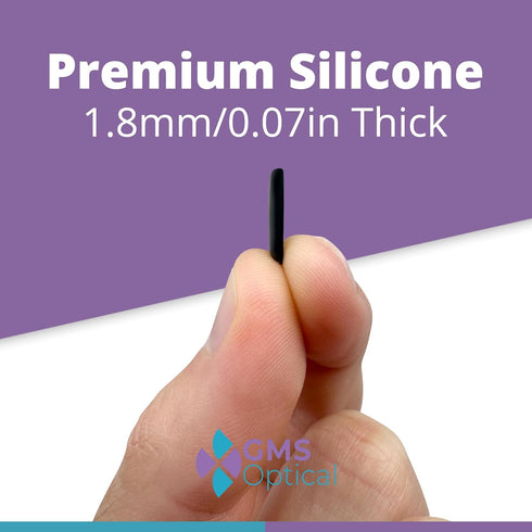 GMS Optical 1.8mm Reg-Thin/13mm Short Length - Small Adhesive Contoured Silicone Eyeglass Nose Pads - Anti Slip Pressure Relief - Perfect for Kid ...