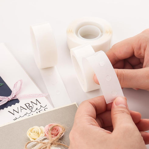 300 Pcs Ultra Thin Adhesive Dots for Crafts,1/8in (3mm) Clear Mini Glue Point Dots,Permanent Sticky DIY Craft Dots for Small Embellishments,Like B...