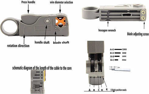 Coax Cable Crimper Tool Kit, rg6 rg59 Coaxial Compression Tool, Wire Stripper, 10pcs RG6 F Connectors...