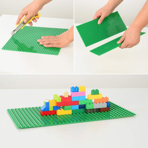 Peel-and-Stick Baseplates, Self Adhesive Building Brick Plates, Compatible with All Major Brands - 4 Pack (10" x 10") (Green)...