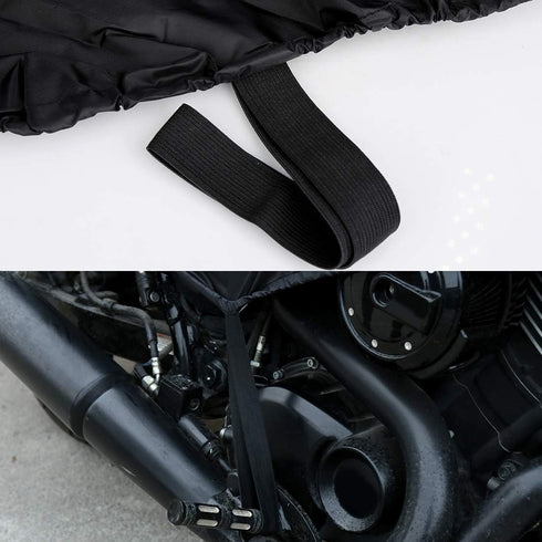 X AUTOHAUX Motorcycle Cover Street Bike Scooter Lightweight Half Cover Outdoor Waterproof Rain Dust Protector Black Size M for Kawasaki for Harley...