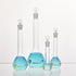 OLYCRAFT 4pcs Volumetric Flask 10ml/25ml/50ml/100ml Volumetric Flask Set with Glass Cap Durability & Chemical Resistance Glass Bottle for Laborato...