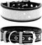 Rhinestone Dog Collar, Dazzling Sparkling Soft Suede Reflective Large Dog Collar Crystal Diamond Collar for Medium & Large Dogs (L:19-23", Black)...