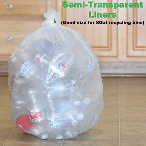 8 Gallon Medium Trash Bags 30 Liter Clear Garbage Bags Kitchen Trash Bags Plastic Wastebasket Trash Can Liners 6 gallon 7 Gallon for Home Office B...