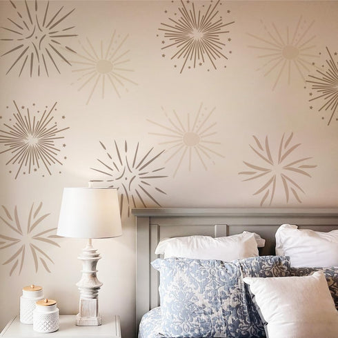 FINGERINSPIRE 4PCS Starburst Painting Stencils 11.8x11.8 inch Large Nordic Snowflake Drawing Template Decorative Star Pattern Stencil for Painting...
