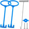 Blue Skimmer Basket Handle for Inground Pool, Removable Handle Design Pool Cleaning Equipment with Handle for Debris Removal (Blue- 2 Pack)...