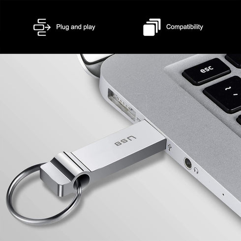 USB Flash Drive 230GB Waterproof USB Stick High Speed Memory Stick 230GB Ultra Large Storage Metal Thumb Drive with Keychain Design for Laptop Com...