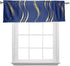 MYRU 1 Panel Foil Print Blackout Striped Curtain Valance for Kitchen Window (Navy and Gold, 54x18 Inch)...