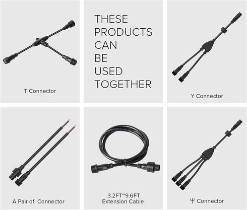 BTF-LIGHTING 4 Pin Electrical Connector 20AWG IP65 Male Female Connector 7.87in/20cm Extension Cable for Car,Truck,Boat,Indoor/Outdoor LED Strip L...
