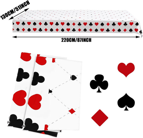 Breling 3 Pcs Casino Poker Themed Party Decorations Disposable Poker Tablecloth Las Vegas Theme Table Cover Casino Table Runner for Las Vegas Play...