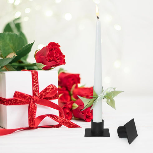 Black Taper Iron Candle Holders, Set of 4 Pillar Tealight Candlestick Holders for Table Centerpieces, Home Decoration, Weddings, Party, Dinner. (S...