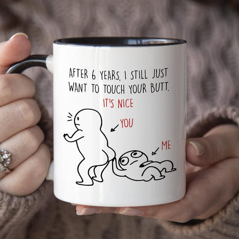 YouNique Designs 6 Years Anniversary Mug, 11 Ounces, Funny 6th Anniversary Coffee Mug for Him, Sixth Year Wedding Anniversary Cup for Couples (Bla...