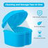 Denture Cup Dental Retainer Case Cleaning with Strainer Basket, Orthodontic Bath Box Mouthguard Storage Soaking Holder - Leak Proof and Lid Waterp...