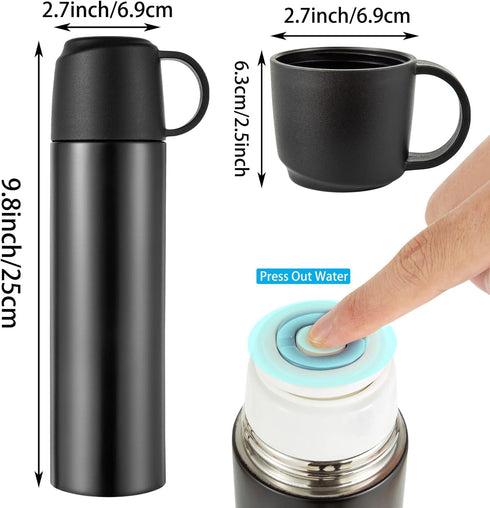 Stainless Steel Water Bottle-Insulated Vacuum Coffee Cup with Leakproof Lid & Cup,Double Walled Flask Thermos Cup,Sport Travel Mug keeps Hot & Col...