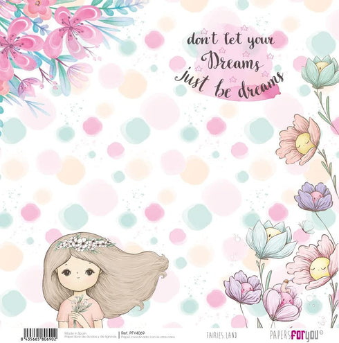 Papers For You - Scrapbooking and Craft Paper Kit | "Fairies Land" Collection | Includes 10 Double Sided Papers with Different Designs | Size 12" ...