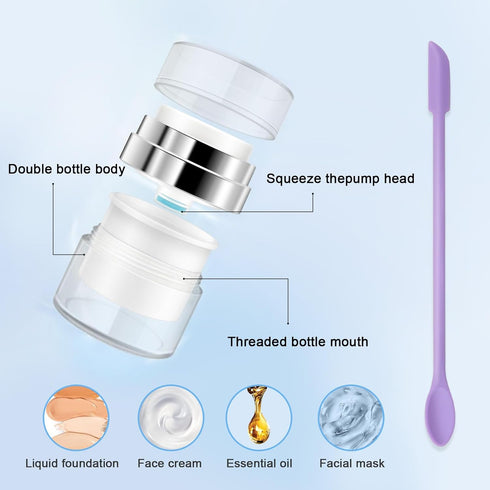 Airless Pump Jars, Travel Vacuum Cream Bottle, Airless Pump Bottles, Refillable Moisturizer Vacuum Bottle, Empty Cosmetic Dispenser with Pump for ...