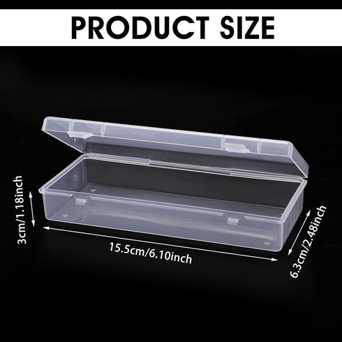 Rectangular Plastic Storage Containers, 3 Pcs Small Clear Storage Box with Hinged Lids Empty Bead Organizer Storage Cases for Small Items Jewelry ...