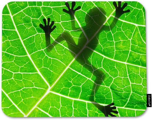 Beabes Frog Square Mousepads Desktop Notebook Mouse Mat Animal Tree Frog Shadow On Green Tree Leaf Mouse Pads for Working and Gaming Office Access...