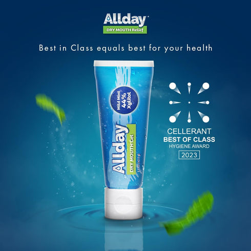 Allday Dry Mouth Gel - Maximum Strength Xylitol, Fast Acting, Non-Acidic (2 Tubes Inside One Box)...