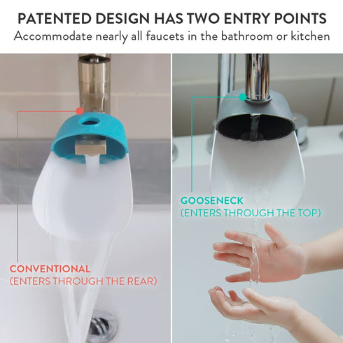 Prince Lionheart Fun and Safe Hand-Washing Solution | Faucet Extender for Babies and Toddlers | Fits Standard and Gooseneck Faucets | Galactic Gre...