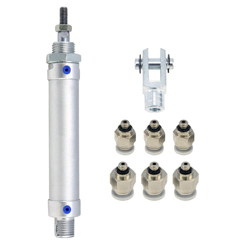 Pneumatic Cylinder 16mm Bore 50mm Stroke Air Cylinder Single Rod Double Action with Y Connector and 2Pcs Pneumatic Quick Fittings (MAL16x50)...