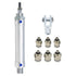 Pneumatic Cylinder 16mm Bore 50mm Stroke Air Cylinder Single Rod Double Action with Y Connector and 2Pcs Pneumatic Quick Fittings (MAL16x50)...