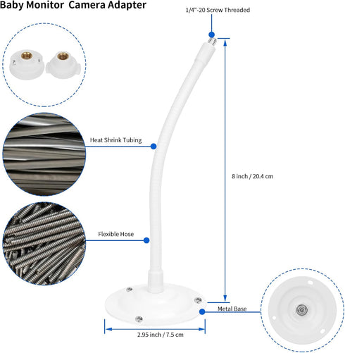 Baby Monitor Wall Mount Holder Compatible with HelloBaby HB65/HB6550/HB6339/HB6558/HB66/HB248,ANMEATE SM935E/SM650,Bonoch,ChildsFarm Baby Monitor,...