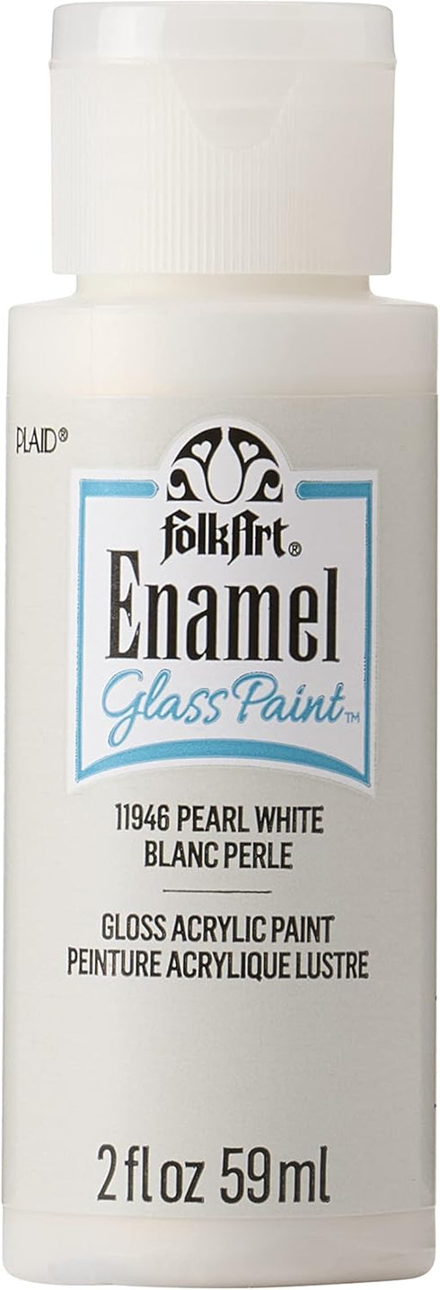 FolkArt Enamel Acrylic Craft Paint, Pearl White 2 fl oz Premium Matte Finish Paint, Perfect For Easy To Apply DIY Arts And Crafts, 11946...