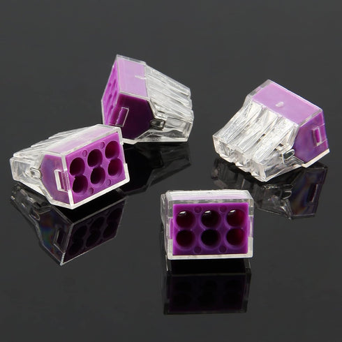 20pcs Push-in Wire Connecters 6 Port, Wire Quick Connection Terminal, 18-12 AWG / 0.75-2.5mm²...