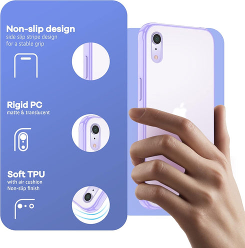 ORIbox for iPhone XR Case Purple,Translucent Matte case with Soft Edges, Lightweight,iPhone XR Phone Purple Case for Women Men Girls Boys Kids...