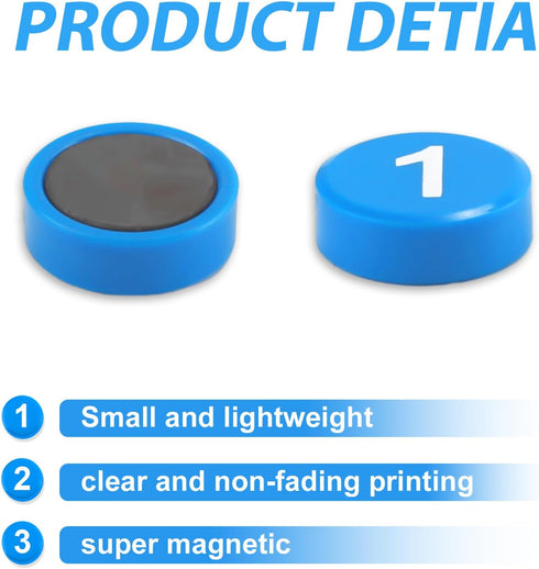 1-50 Magnetic Numbers, 0.8" Multi-Use Numbered Magnets Round Dry Erase Board Number Magnets for Fridge Calendar Whiteboard Home Classroom Office S...