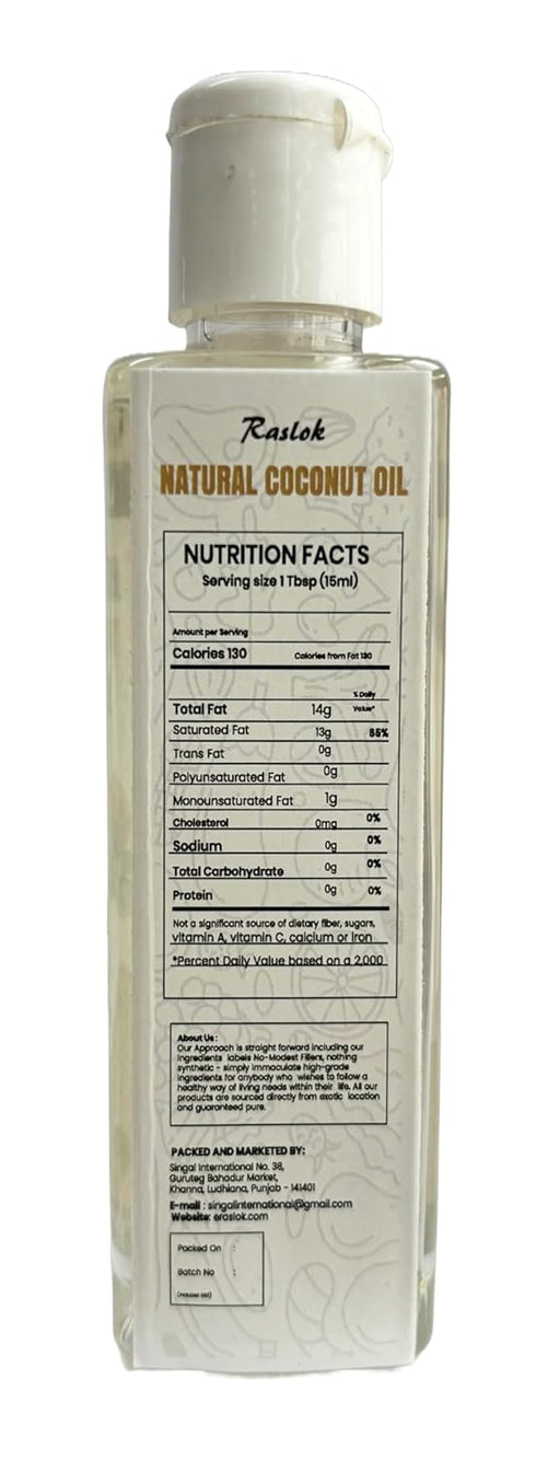 Raslok Wood Pressed 100% Natural Coconut Oil | Naturally Process | Natural Flavor | Pure Coconut Oil | Ideal for culinary, skincare, and hair care...