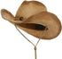 MG Tea Stain Raffia Straw Cowboy Hat (Natural), Natural Tea, Size One Size...