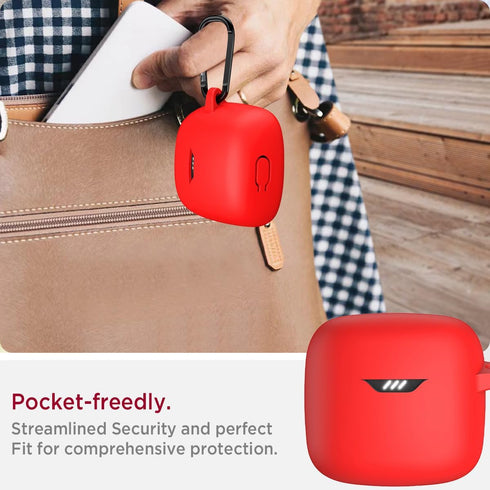 Miimall Compatible JBL Tune Flex Protective Silicone Case Cover, Red...