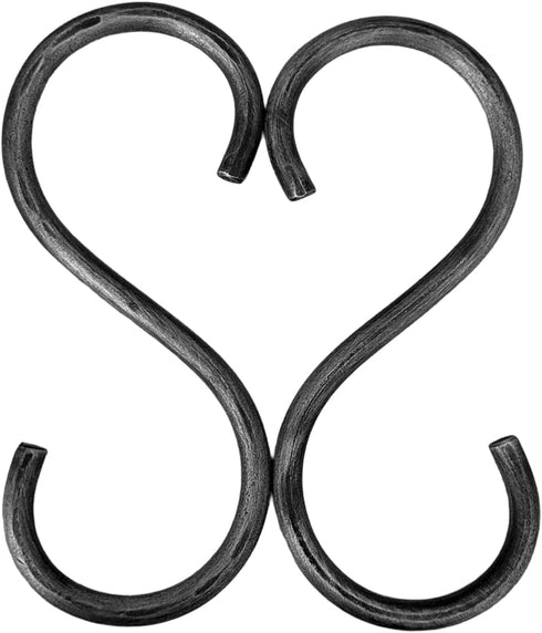 S Hook Hand Forged Metal S Hook Set of 2 Pcs Wrought Iron Handmade S Hook Heavy Duty 4.75 Inches S Hook for Hanging Plants, Pots, Coffee Mugs, Cur...