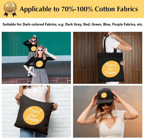 TransOurDream Dark Heat Transfer Paper for T Shirts (10 Sheets, 11x17") Printable HTV Heat Transfer Vinyl for Inkjet Printer Iron on Transfers for...