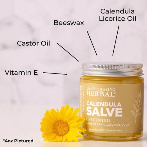 Calendula Salve, Calendula Cream, Drawing Salve, Calendula Ointment, Ora's Amazing Herbal, Coconut Free Salve made with Organic Calendula and Lico...