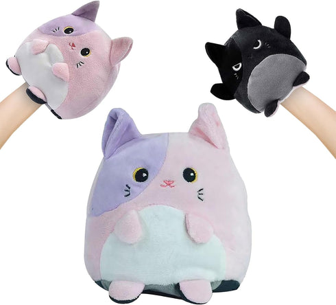 Double-Sided Flip Plush Toy,Reversible Stuffed Animal Mood Plush Flip Show Your Mood at All Times (Cat)...
