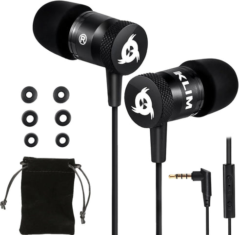KLIM Fusion Earbuds with Microphone + Long-Lasting Wired Ear Buds + 5 Years Warranty - Innovative: in-Ear with Memory Foam + Earphones with Mic an...