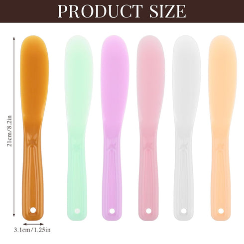 Qianyu 6Pcs Large Makeup Scoops Spatulas Plastic Cosmetic Spatula Face Mask Spoon Stick Applicator Beauty Spa Facial Skin Care Tools for DIY Cream...