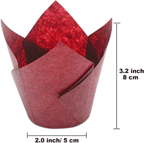 180 Pieces of Tulip Baking Paper Cups Cupcake Muffin Liners Pans Wrappers in 3 Colors, White, Natural, Brown...