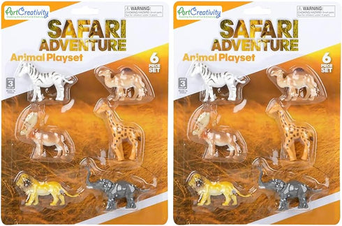 ArtCreativity Safari Animal Figurines Playset for Kids, Set of 12, Assorted Small Animal Figures, Sturdy Plastic Toys, Fun Zoo Theme Birthday Part...