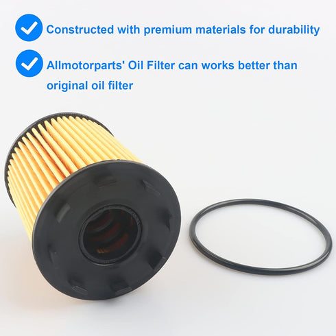 Oil Filter, Replace 68102241AA Compatible with Dodge Fiat Jeep 1.4-2012-2016 Dodge Dart, 2017-2020 Fiat 124 Spider, 2012-2019 Fiat 500 Abarth, 201...
